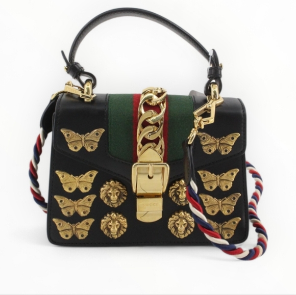 Gucci Handbags - GUCCI Limited Edition Sylvie Medalion Lion Butterfly Two Way Bag